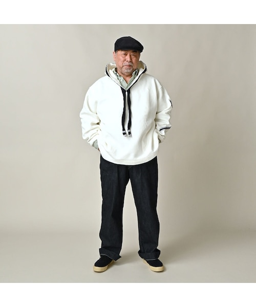 45R（フォーティファイブアール）の「葉山ものがたり 裏毛の908ブルーオーシャンケーブルフーディ（トップス・レディース・06-アンティークホワイト・02-S/04-L）」の4枚目の写真