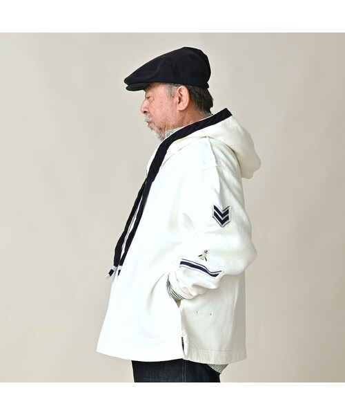 45R（フォーティファイブアール）の「葉山ものがたり 裏毛の908ブルーオーシャンケーブルフーディ（トップス・レディース・06-アンティークホワイト・02-S/04-L）」の9枚目の写真