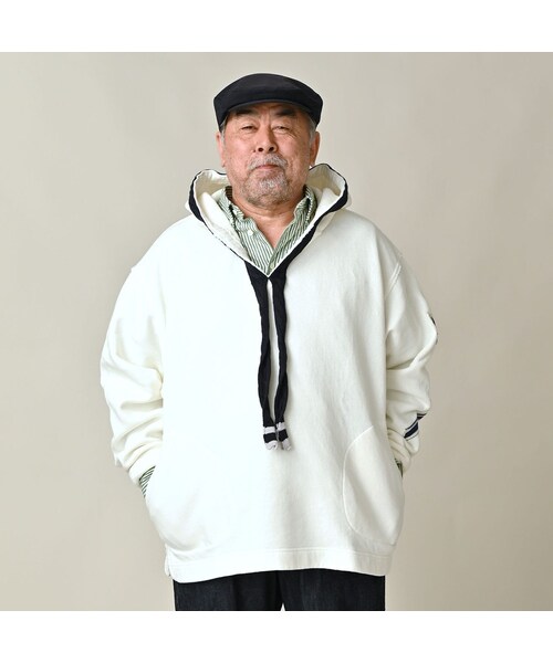 45R（フォーティファイブアール）の「葉山ものがたり 裏毛の908ブルーオーシャンケーブルフーディ（トップス・レディース・06-アンティークホワイト・02-S/04-L）」の8枚目の写真