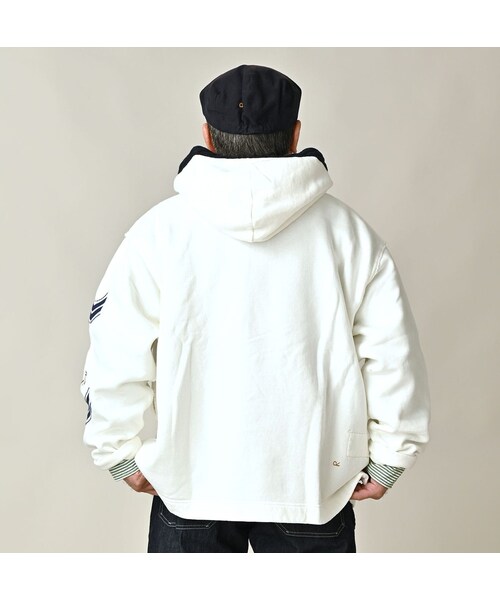 45R（フォーティファイブアール）の「葉山ものがたり 裏毛の908ブルーオーシャンケーブルフーディ（トップス・レディース・06-アンティークホワイト・02-S/04-L）」の10枚目の写真