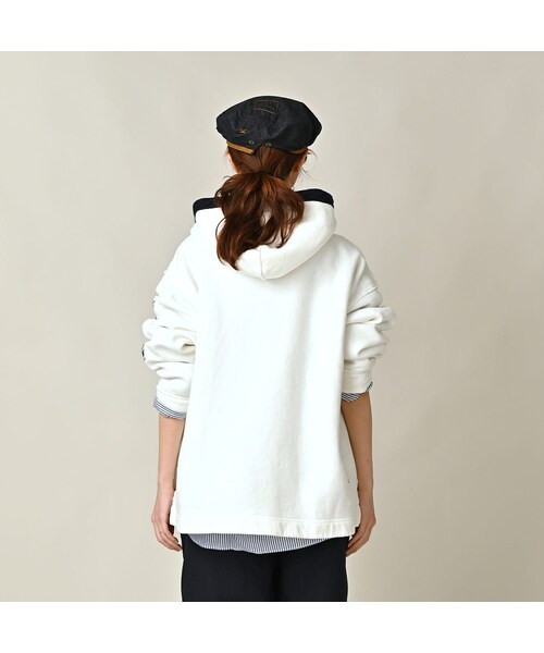 45R（フォーティファイブアール）の「葉山ものがたり 裏毛の908ブルーオーシャンケーブルフーディ（トップス・レディース・06-アンティークホワイト・02-S/04-L）」の7枚目の写真