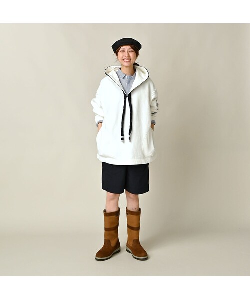 45R（フォーティファイブアール）の「葉山ものがたり 裏毛の908ブルーオーシャンケーブルフーディ（トップス・レディース・06-アンティークホワイト・02-S/04-L）」の3枚目の写真