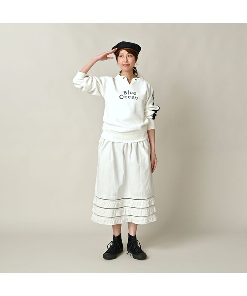 45R(フォーティファイブアール)の「葉山ものがたり 裏毛の908ブルーオーシャンスウェット(トップス・レディース・06-アンティークホワイト・02-S/04-L)」の3枚目の写真