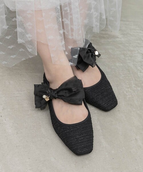 RANDA（ランダ）の「【Heart Collection】2WAY シアーリボンハートフラットパンプス（その他・レディース・その他）」の2枚目の写真