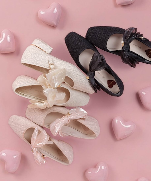RANDA（ランダ）の「【Heart Collection】2WAY シアーリボンハートフラットパンプス（その他・レディース・その他）」の4枚目の写真