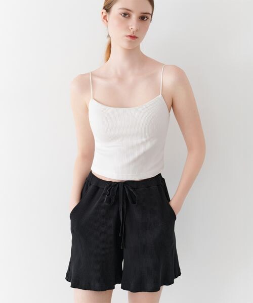 PEACH JOHN（ピーチジョン）の「リブショートパンツ（パンツ・ブラック01・S/M/M/L）」の4枚目の写真