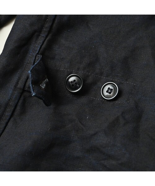 45R（フォーティファイブアール）の「リネンクロスの908ジャカーデ（インディゴ）（ジャケット/アウター・レディース・92-墨インディゴ・01-XS/02-S/03-M/04-L/05-XL）」の22枚目の写真