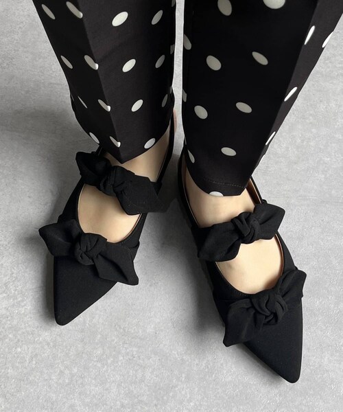 prose verse(プロズヴェール)の「Wストラップリボンミュール(パンプス・レディース・ブラックその他1/ブラック/レッドその他1・M/S/L/XL)」の2枚目の写真