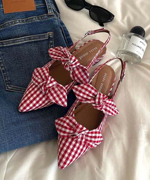 prose verse(プロズヴェール)の「Wストラップリボンミュール(パンプス・レディース・ブラックその他1/ブラック/レッドその他1・M/S/L/XL)」の3枚目の写真