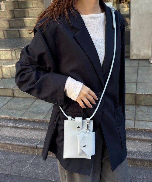 Lattice（Lattice）の「【1/30 11:00~販売開始】マルチショルダーバッグ（ショルダーバッグ・レディース・ピンク/アイボリー/ブルー/ブラック・FREE）」の4枚目の写真