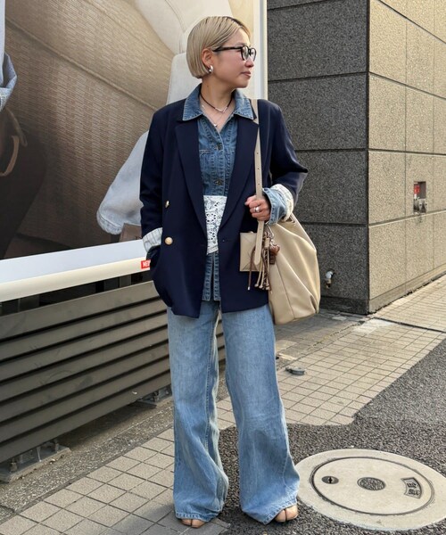 LOUNGEDRESS(ラウンジドレス)の「【@_yoshinosan_コラボ】【GALENA/ガレナ】スロープワンショルダーBag(ショルダーバッグ・ベージュ/ブラック・F)」の1枚目の写真