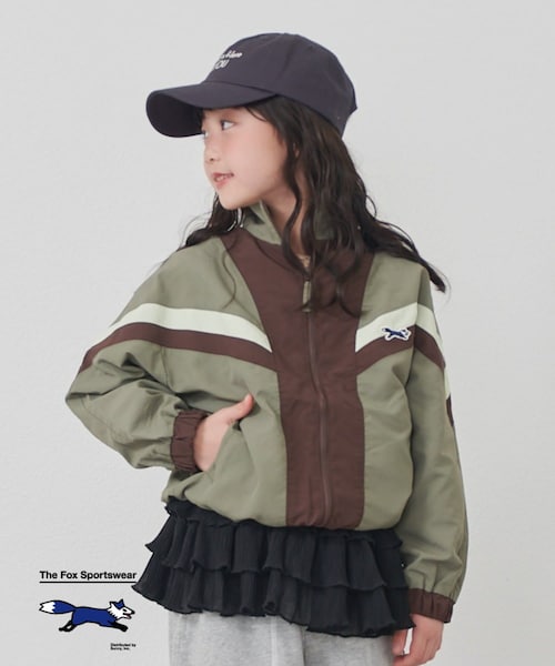 CIAOPANIC TYPY(チャオパニックティピー)の「【KIDS】【FOX×TYPY】配色切替マンパ《ジュニアサイズあり》(マウンテンパーカー・キッズ・カーキ/ベージュ・110/130/150)」の1枚目の写真