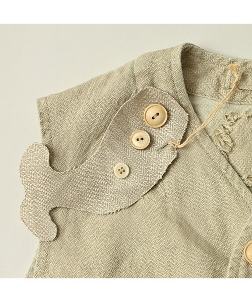 45R(フォーティファイブアール)の「リネンヘリンボンの908ベスト(ジャケット/アウター・レディース・12-ベージュ・01-XS/02-S/03-M/04-L)」の20枚目の写真