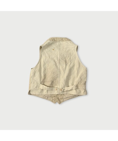 45R(フォーティファイブアール)の「リネンヘリンボンの908ベスト(ジャケット/アウター・レディース・12-ベージュ・01-XS/02-S/03-M/04-L)」の2枚目の写真