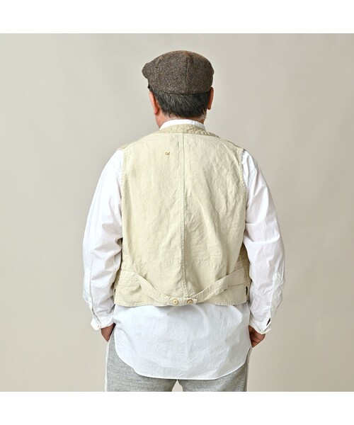 45R(フォーティファイブアール)の「リネンヘリンボンの908ベスト(ジャケット/アウター・レディース・12-ベージュ・01-XS/02-S/03-M/04-L)」の10枚目の写真