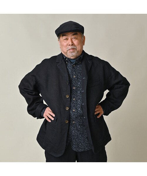 45R（フォーティファイブアール）の「リネンヘリンボンの908馬ジャケット（インディゴ）（ジャケット/アウター・レディース・73-インディゴ・02-S/04-L）」の9枚目の写真