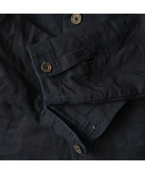 45R（フォーティファイブアール）の「リネンヘリンボンの908馬ジャケット（インディゴ）（ジャケット/アウター・レディース・73-インディゴ・02-S/04-L）」の19枚目の写真