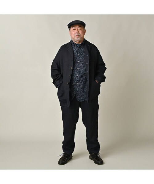 45R（フォーティファイブアール）の「リネンヘリンボンの908馬ジャケット（インディゴ）（ジャケット/アウター・レディース・73-インディゴ・02-S/04-L）」の4枚目の写真