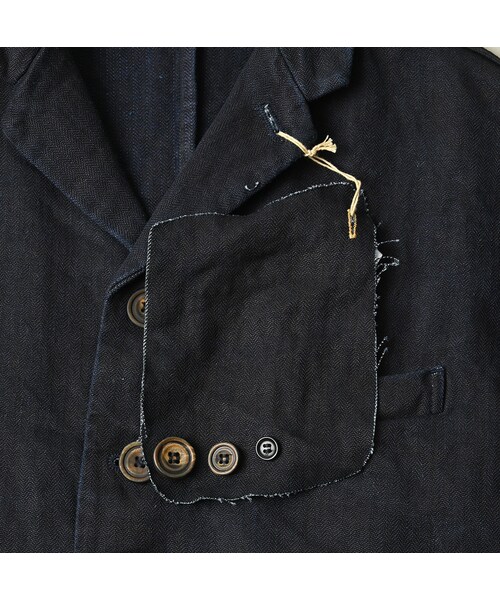 45R（フォーティファイブアール）の「リネンヘリンボンの908馬ジャケット（インディゴ）（ジャケット/アウター・レディース・73-インディゴ・02-S/04-L）」の22枚目の写真