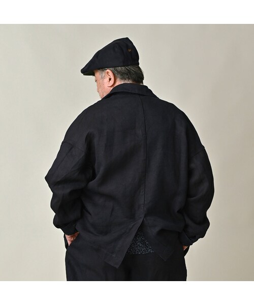 45R（フォーティファイブアール）の「リネンヘリンボンの908馬ジャケット（インディゴ）（ジャケット/アウター・レディース・73-インディゴ・02-S/04-L）」の11枚目の写真