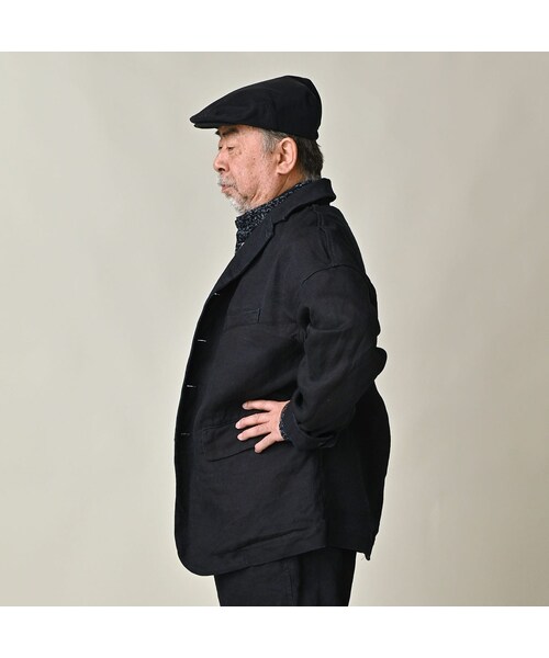 45R（フォーティファイブアール）の「リネンヘリンボンの908馬ジャケット（インディゴ）（ジャケット/アウター・レディース・73-インディゴ・02-S/04-L）」の10枚目の写真