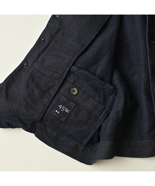 45R（フォーティファイブアール）の「リネンヘリンボンの908馬ジャケット（インディゴ）（ジャケット/アウター・レディース・73-インディゴ・02-S/04-L）」の21枚目の写真