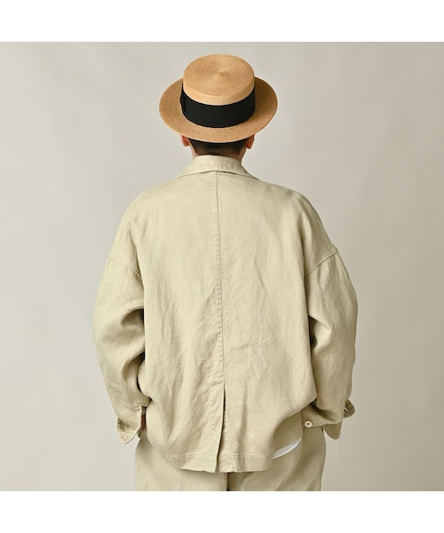 45R（フォーティファイブアール）の「リネンヘリンボンの908馬ジャケット（ジャケット/アウター・レディース・12-ベージュ・02-S/04-L）」の11枚目の写真