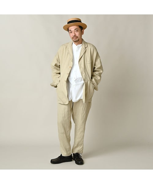 45R（フォーティファイブアール）の「リネンヘリンボンの908馬ジャケット（ジャケット/アウター・レディース・12-ベージュ・02-S/04-L）」の4枚目の写真