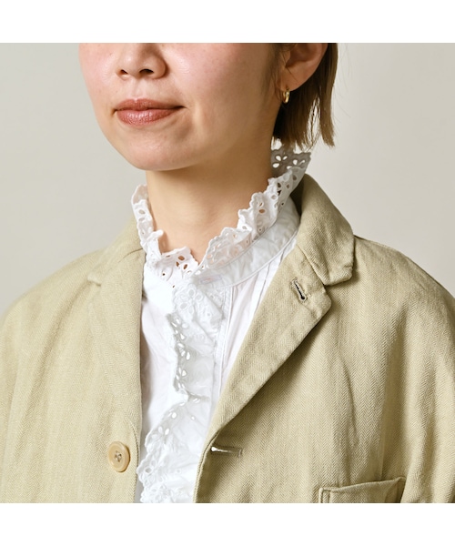 45R（フォーティファイブアール）の「リネンヘリンボンの908馬ジャケット（ジャケット/アウター・レディース・12-ベージュ・02-S/04-L）」の13枚目の写真