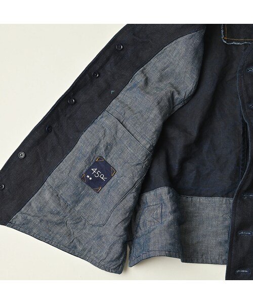 45R(フォーティファイブアール)の「リネンヘリンボンの908ベスト(インディゴ)(ジャケット/アウター・レディース・73-インディゴ・01-XS/02-S/03-M/04-L)」の19枚目の写真