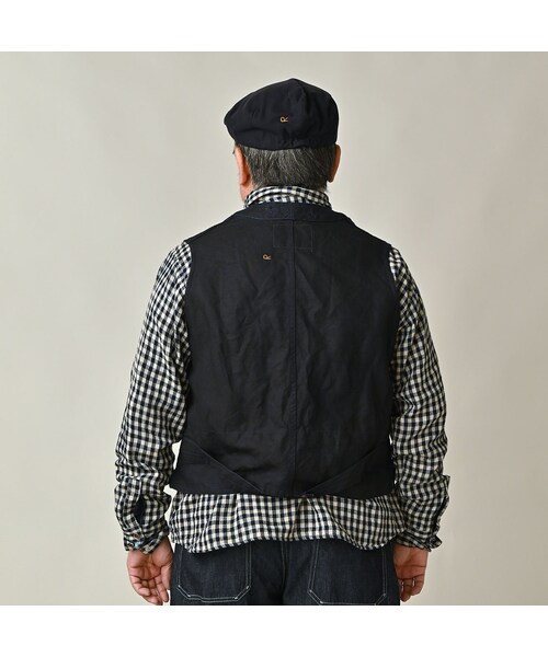 45R(フォーティファイブアール)の「リネンヘリンボンの908ベスト(インディゴ)(ジャケット/アウター・レディース・73-インディゴ・01-XS/02-S/03-M/04-L)」の10枚目の写真