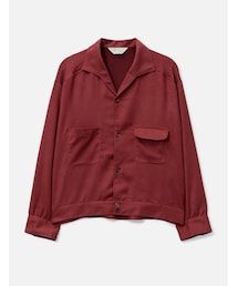 Vegan Suede Open Collar Shirt