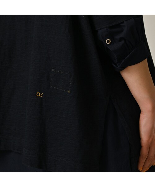 45R（フォーティファイブアール）の「天竺のビッグスリットTシャツ（インディゴ）（トップス・レディース・75-影色納戸・00-フリー）」の9枚目の写真