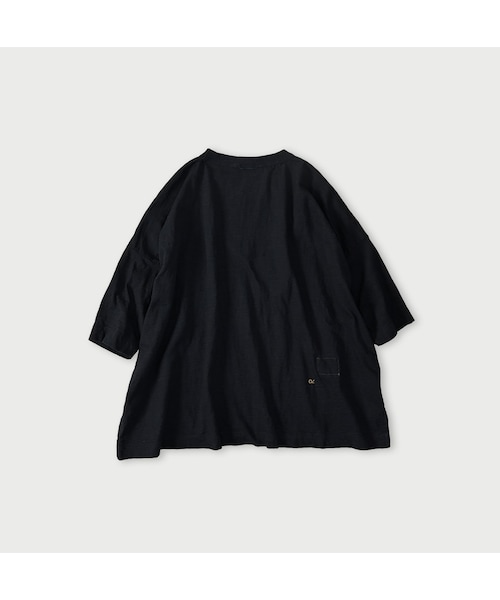 45R（フォーティファイブアール）の「天竺のビッグスリットTシャツ（インディゴ）（トップス・レディース・75-影色納戸・00-フリー）」の2枚目の写真