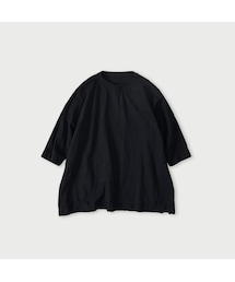 天竺のビッグスリットTシャツ(インディゴ)