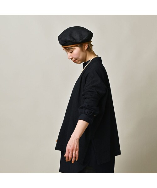 45R（フォーティファイブアール）の「天竺のビッグスリットTシャツ（インディゴ）（トップス・レディース・75-影色納戸・00-フリー）」の5枚目の写真