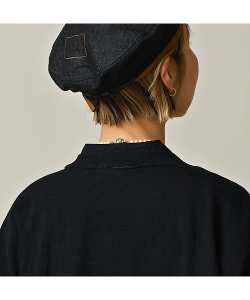 45R（フォーティファイブアール）の「天竺のビッグスリットTシャツ（インディゴ）（トップス・レディース・75-影色納戸・00-フリー）」の8枚目の写真