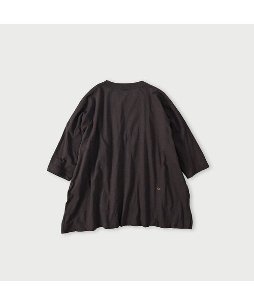 45R（フォーティファイブアール）の「天竺のビッグスリットTシャツ（トップス・レディース・02-シロ/63-グリーン/91-スミクロ・00-フリー）」の4枚目の写真