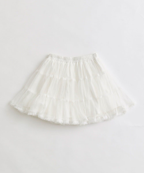 OLIVE des OLIVE(オリーブデオリーブ)の「チュールティアードミニスカート(スカート・レディース・オフホワイト/ブラック・FREE)」の1枚目の写真