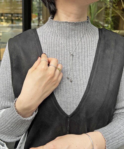 un dix cors(アンディコール)の「ボールアジャスターネックレス(ネックレス・レディース・シルバー/ゴールド・F)」の1枚目の写真