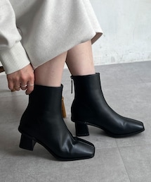 後ろジップベーシックショートブーツ