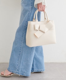 natural couture | 合皮リボンアイコンバッグ(ハンドバッグ)