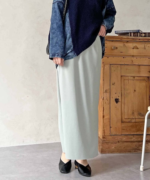 un dix cors（アンディコール）の「ジョーゼットタイトスカート（スカート・レディース・ライトグレー/ブラック/オリーブ・F）」の3枚目の写真