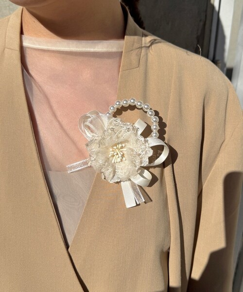 Lattice（Lattice）の「【オケージョン】フラワーコサージュ（ブローチ/コサージュ・レディース・ピンク/アイボリー・FREE）」の2枚目の写真