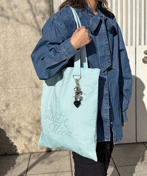 Lattice（Lattice）の「キラキラストーントートバッグ（バッグ・レディース・ネイビー/ブルー/グリーン/ピンク・FREE）」の3枚目の写真