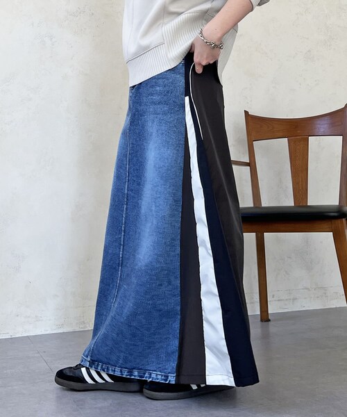 un dix cors（アンディコール）の「前後切替デニムスカート（デニムスカート・レディース・ブラック/ブラウン・F）」の2枚目の写真