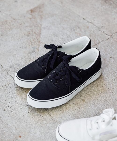 GLOBAL WORK（グローバルワーク）の「らくっションキャンバススニーカー/646778（その他・メンズ・オフ05/ブラック09・M (26-26.5cm)/L (27-27.5cm)）」の4枚目の写真