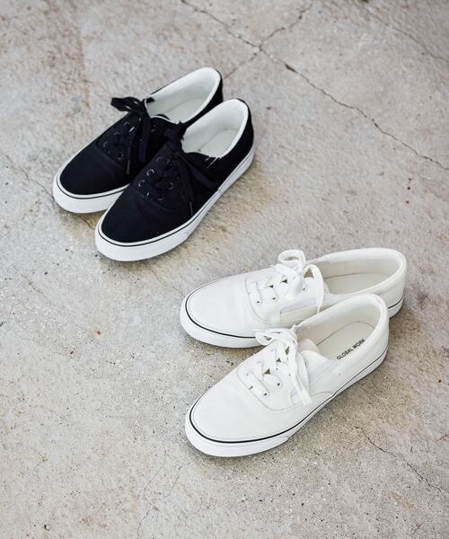 GLOBAL WORK（グローバルワーク）の「らくっションキャンバススニーカー/646778（その他・メンズ・オフ05/ブラック09・M (26-26.5cm)/L (27-27.5cm)）」の3枚目の写真
