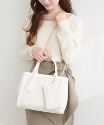 natural couture | フラグメント付きミドルBAG(ハンドバッグ)