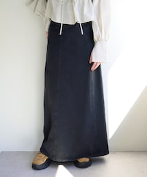 【2.7(土)11:00〜2.8(日)ポイントUP開催/2サイズ展開/低身長サイズ】ポーチデニムロングスカート